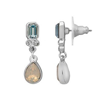 LC Lauren Conrad Silver Tone Stone Drop Earrings