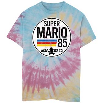 Boys 8-20 Nintendo Super Mario 85 Here We Go Logo Tie Dye Tee