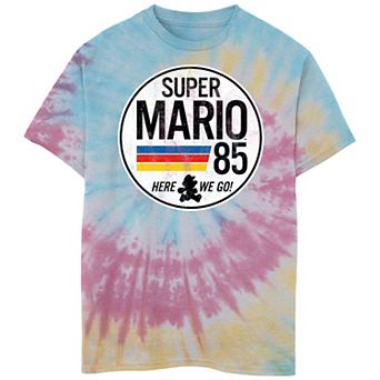Boys 8-20 Nintendo Super Mario 85 Here We Go Logo Tie Dye Tee