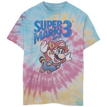 Boys 8-20 Nintendo Super Mario Bros 3 Cover Tie Dye Tee