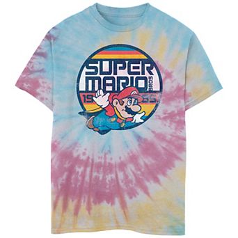 Boys 8-20 Nintendo Super Mario Bros Mario Flying Tie Dye Tee