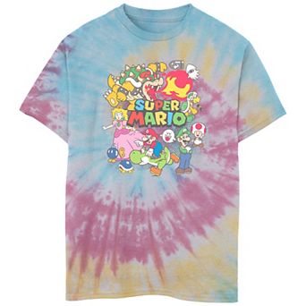 Boys 8-20 Nintendo Super Mario Character Spiral Tie Dye Tee