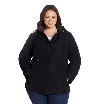 Plus Size Gallery Hooded Midweight Quilted Jacket