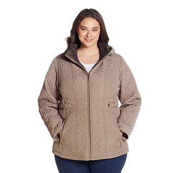 Plus Size Gallery Hooded Midweight Quilted Jacket