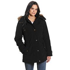 Plus Size Gallery Contrast-Trim Hood Rain Jacket