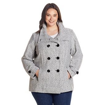 Plus Size Gallery Wool Blend Peacoat