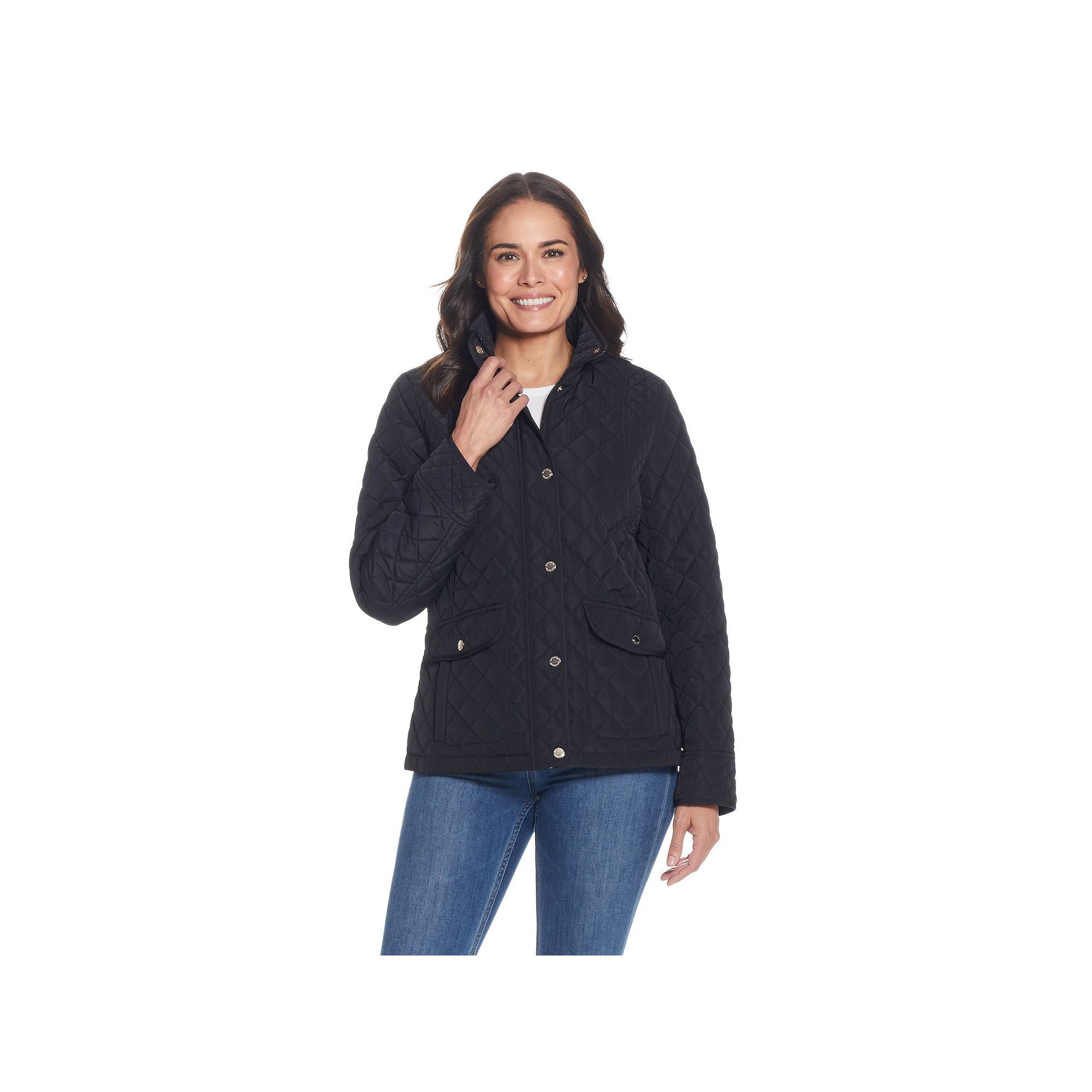 Womens Gallery Quilted Barn Jacket, Size: Small, Black