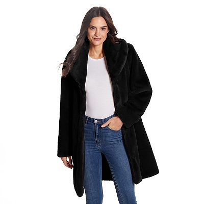 Women's Gallery Faux Fur Shawl Collar Coat
