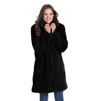 Women's Gallery Faux Fur Shawl Collar Coat