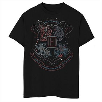 Boys 6-20 Harry Potter Hogwarts Crest Outline Graphic Tee