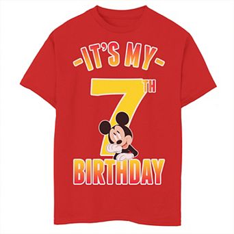 Disney's Mickey Mouse Boys 8-20 It's My 7th Birthday Gradient Portrait Tee