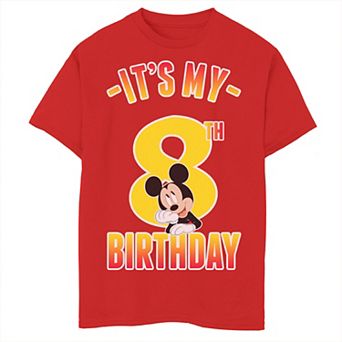 Disney's Mickey Mouse Boys 8-20 It's My 8th Birthday Gradient Portrait Tee