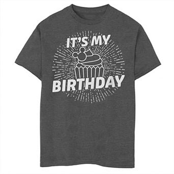 Boys 8-20 Mickey It's My Birthday Cupcake Tee