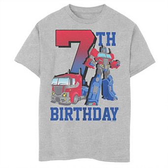 Boys 8-20 Transformers 7th Birthday Optimus Tee