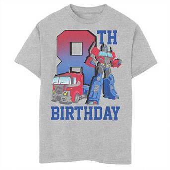Boys 8-20 Transformers 8th Birthday Optimus Tee