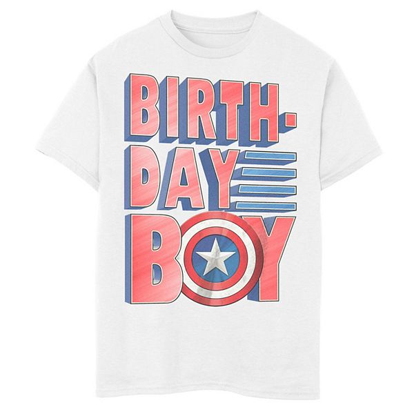 Boys 8 20 Marvel Avengers Captain America Birthday Boy Tee