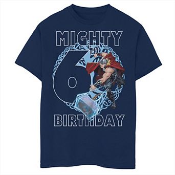 Boys 8-20 Marvel Thor Mighty 6th Birthday Tee