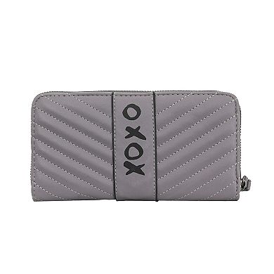 Xoxo Quilted Zip Around Wristlet