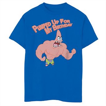 Boys 8-20 SpongeBob Patrick Star Pump Up For My Birthday Tee