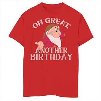 Boys 8-20 Snow White Grumpy Another Birthday Tee
