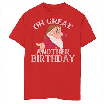 Boys 8-20 Snow White Grumpy Another Birthday Tee