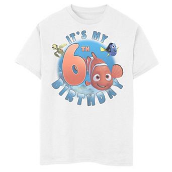 Boys 8-20 Finding Nemo It's My 6th Birthday Tee