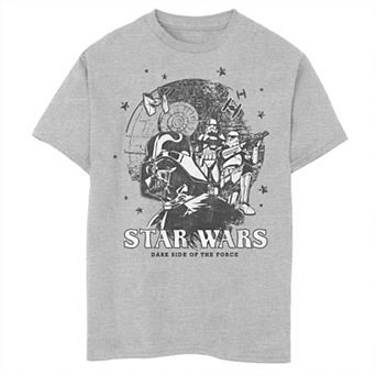 Boys 6-20 Star Wars Darth Vader Death Star Silhouette Dark Side Force Tee