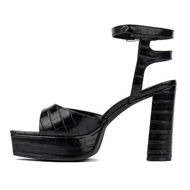 Fashion to Figure Hilari Women's Wide Width Strappy Heels