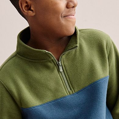 Boys 8-20 Sonoma Goods For Life® Colorblock Quarter Zip Pullover Sweater