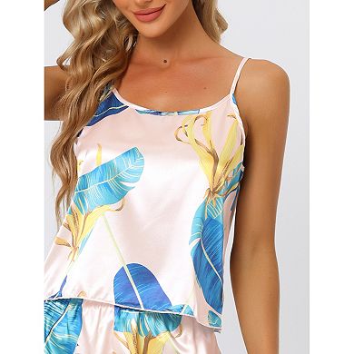 Women's Sleepwear Floral Loungewear Strap Camisole with Shorts Pajama Set
