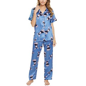 Women's 2 pc Floral Button Down Pajama Set Nightwear Sleepwear