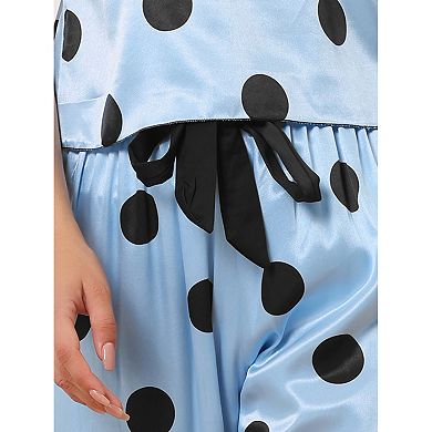 Women's Summer Suspenders Soft Ice Silk Pajamas Home Clothes Three Piece Set