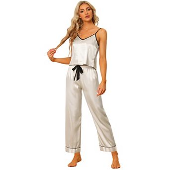 Women's Summer Suspenders Soft Ice Silk Pajamas Home Clothes Three Piece Set