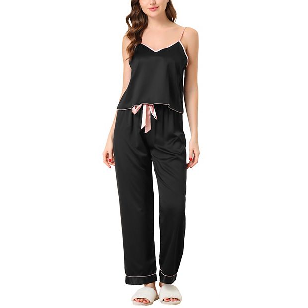 Women s Summer Suspenders Soft Ice Silk Pajamas Home Clothes Three