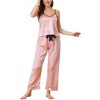 Women's Summer Suspenders Soft Ice Silk Pajamas Home Clothes Three Piece Set