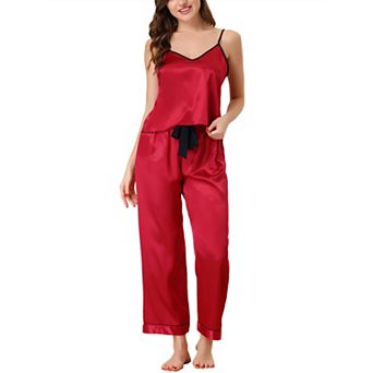 Women's Summer Suspenders Soft Ice Silk Pajamas Home Clothes Three Piece Set