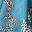 Navy Red Floral
