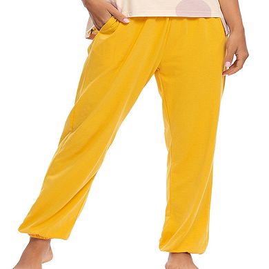 Womens Sleepwear Crew Neck Cute Print with Pants Loungewear Pajama Set