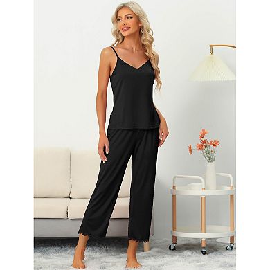 Women Soft Cami Top And Capri Modal Pajama Sleepwear