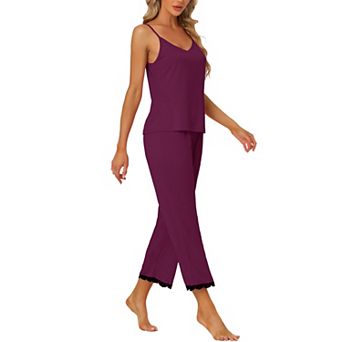 Women Soft Cami Top And Capri Modal Pajama Sleepwear