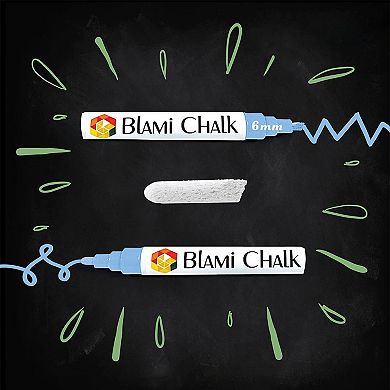 Blami Arts Liquid Chalk Markers, Extra Gold/Silver, 6mm Reversible Tip, Erasing Sponge