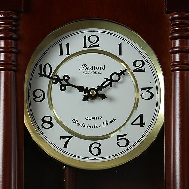 Bedford Clock Collection 27.5 Inch Cherry Oak Wall Clock