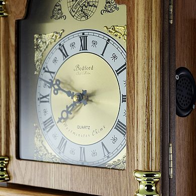 Bedford Clock Collection Classic 26 Inch Wall Clock in Golden Oak Finish