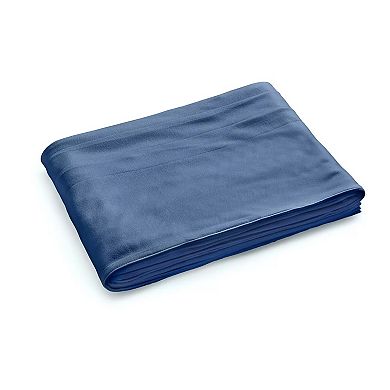 Sunbeam Twin Size Electric Fleece Heated Blanket in Blue