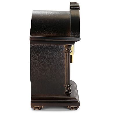 Bedford Clock Collection Chocolate Wood Mantel Clock with Chimes