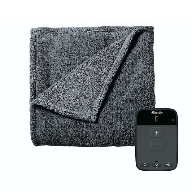 Sunbeam heated electric discount microplush throw blanket