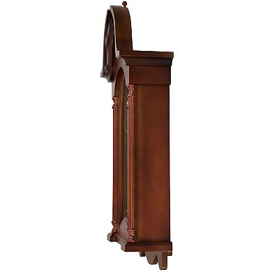 Bedford Clock Collection Delphine 27 Inch Mahogany Chiming Pendulum Wall Clock