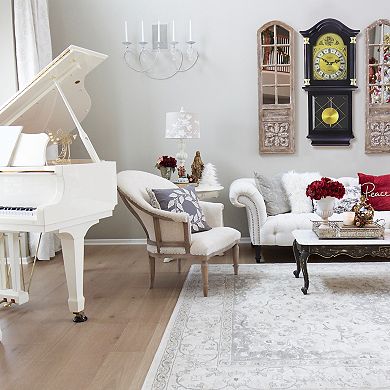 Bedford Clock Collection 26 Inch Chiming Pendulum Wall Clock in Antique Mahogany Cherry Oak Finish