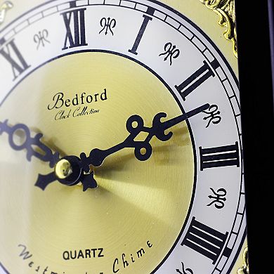 Bedford Clock Collection 26 Inch Chiming Pendulum Wall Clock in Antique Mahogany Cherry Oak Finish