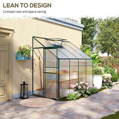 Outsunny 8' x 4' Walk-In Garden house Aluminum Polycarbonate, Vent,